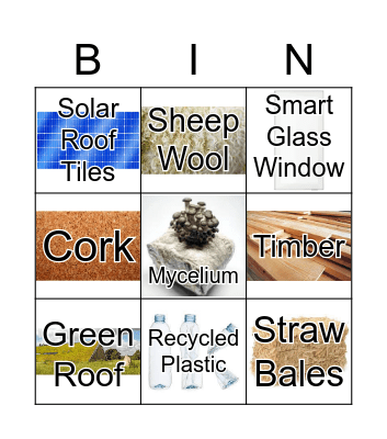 Sustainable Material Bingo Card