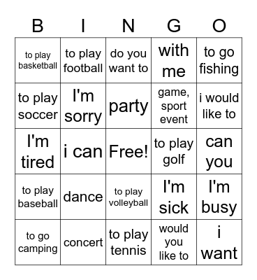 concert Untitled Bingo Card