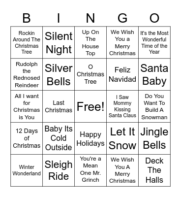 Christmas Bingo Card