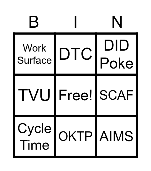 P708 EOL BINGO Card