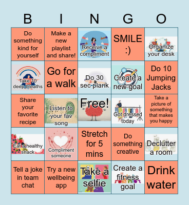 Wellbeing Bingo Card