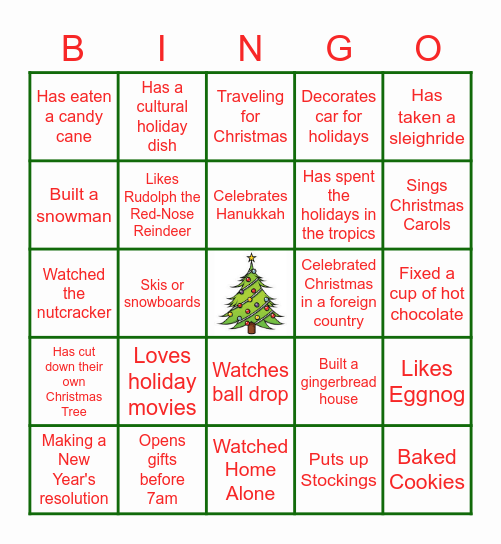 Holiday Bingo Card