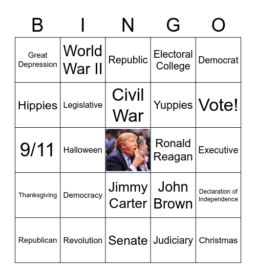 American Culture Bingo Card
