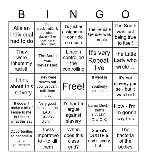 In hEnCe We Trust: Not Bingo, Just Quotes Bingo Card