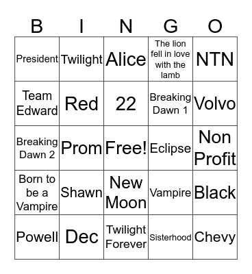 LaShawn Birthday Party Bingo Card