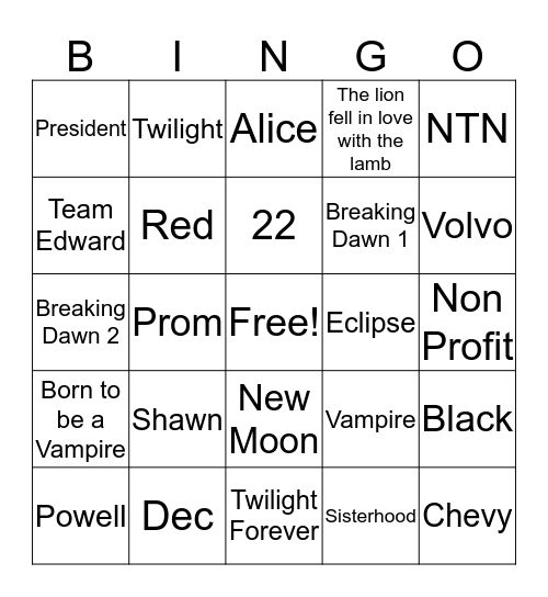 LaShawn Birthday Party Bingo Card