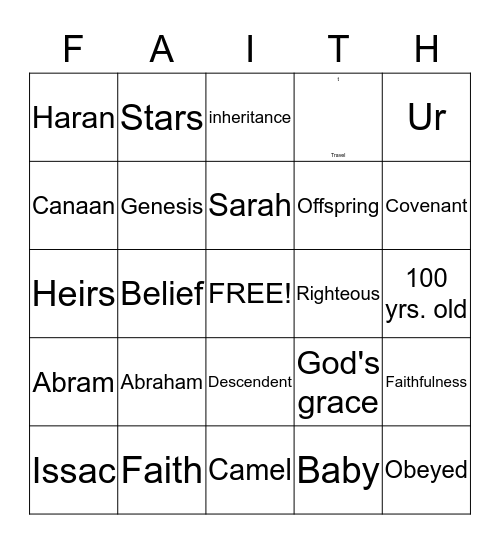 ABRAHAM Bingo Card