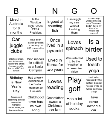 Snow Place like HHS - In Person Bingo Card