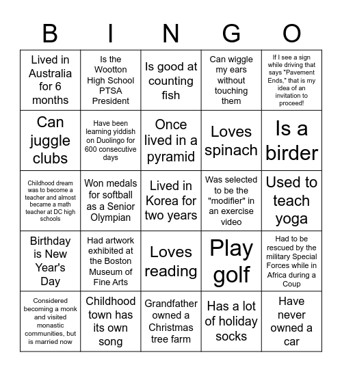 Snow Place like HHS - In Person Bingo Card