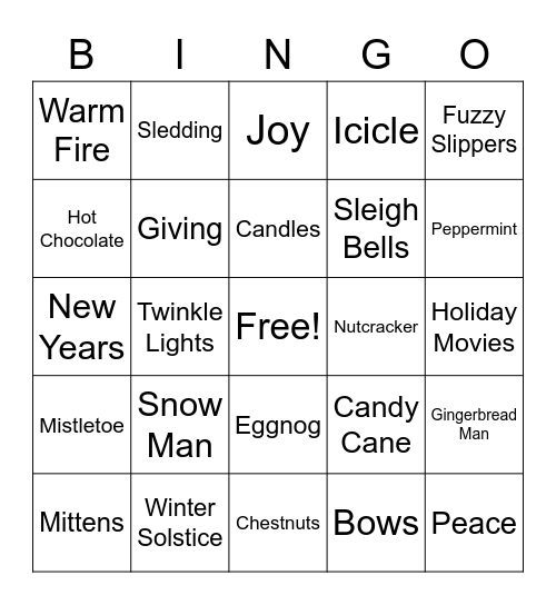 Winter Bingo Card