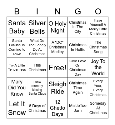 Christmas Jams Bingo Card