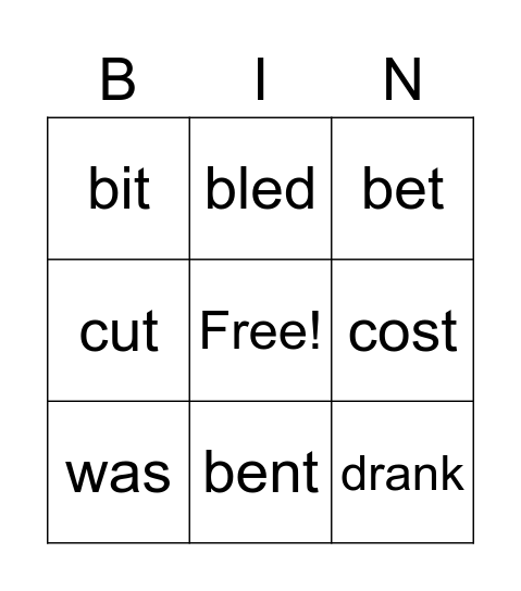 Unitled Bingo Card