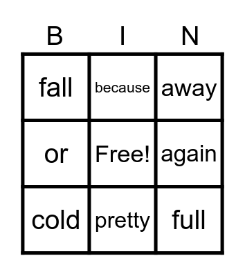 Module 5 Week 2 Bingo Card