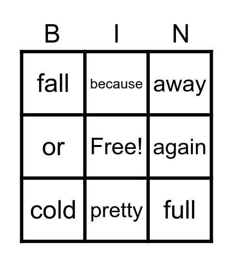 Module 5 Week 2 Bingo Card