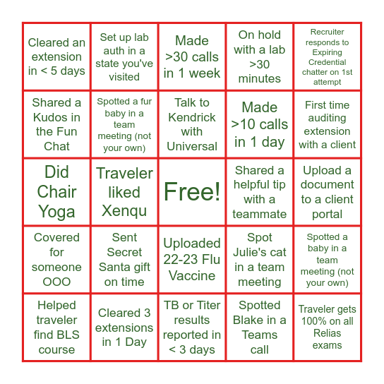 Compliance December Bingo - CC Bingo Card