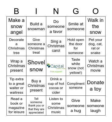 CCU Christmas Bingo! Bingo Card