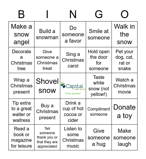 CCU Christmas Bingo! Bingo Card