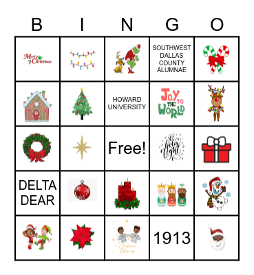 DELTA CHRISTMAS BINGO Card