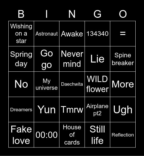 K7HFILES Bingo Card