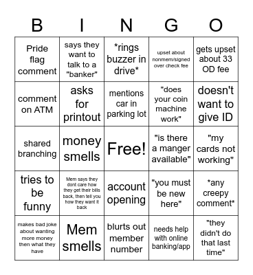 SR Bingo Card