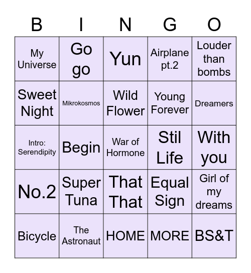 jeonpoess Bingo Card