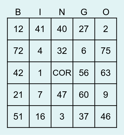 COMMISSIONER OF REVENUE Bingo Card
