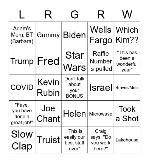 Holiday BINGO FUN Bingo Card