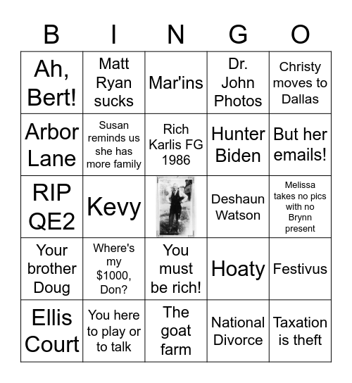 Harty Christmas 2022 Bingo Card