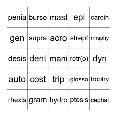 Lesson 3 Bingo Card