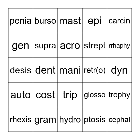 Lesson 3 Bingo Card