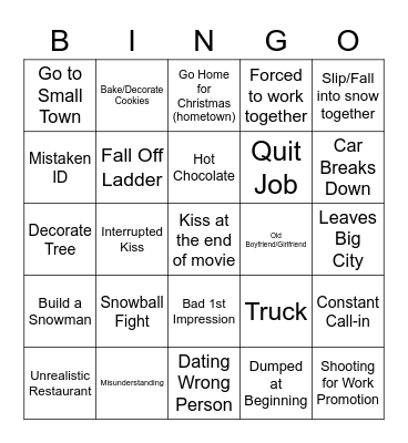 Hallmark Movie Bingo Card