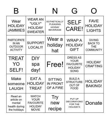 Holiday BINGO Card