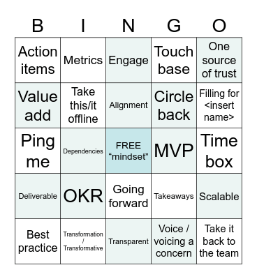 Meeting Bingo Card