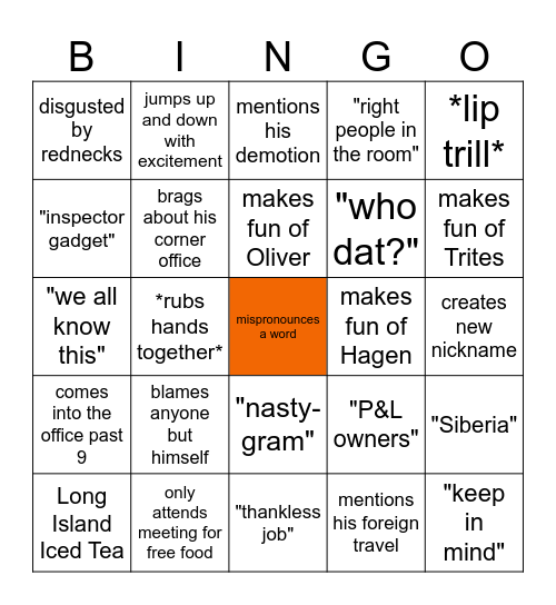 Roman Bingo Card