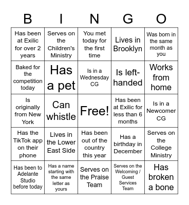 FIND SOMEONE WHO... Bingo Card