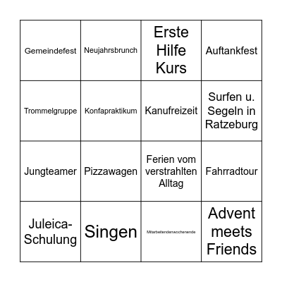 CVJM BINGO Card