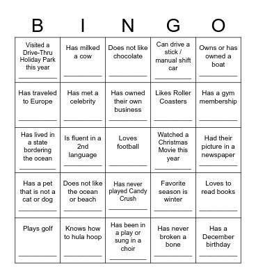 ICM Icebreaker Bingo Card