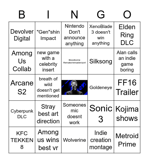 Game Awards 2022 bingo Card