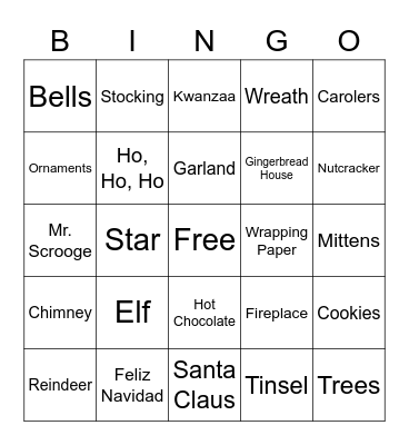 Holiday Bingo Card