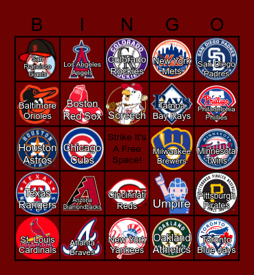 Baseball Bingo Card