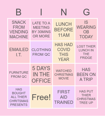 OB DESIGN TEAM BINGO Card