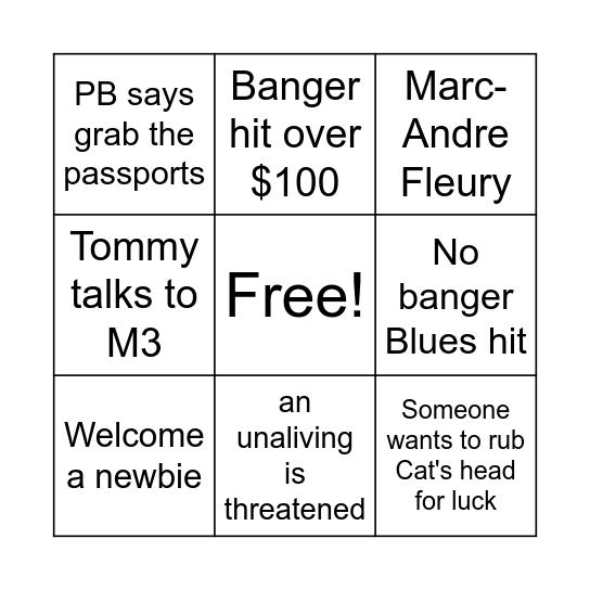 HR Break Bingo Card