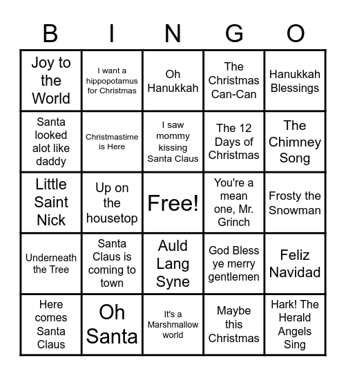 Singo Bingo Card