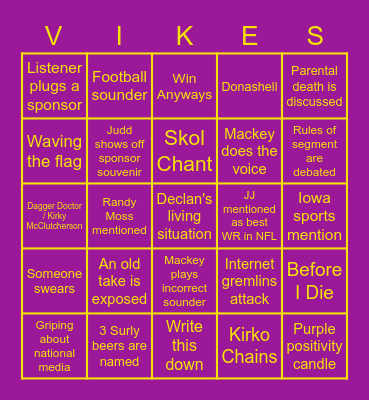 Purple Daily Bingo Card