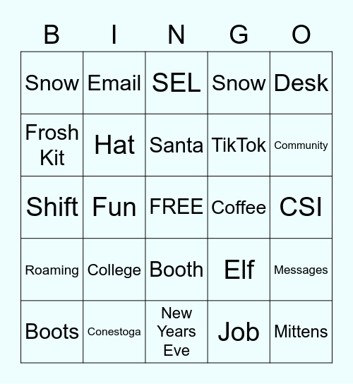 SEL Winter Bingo Card