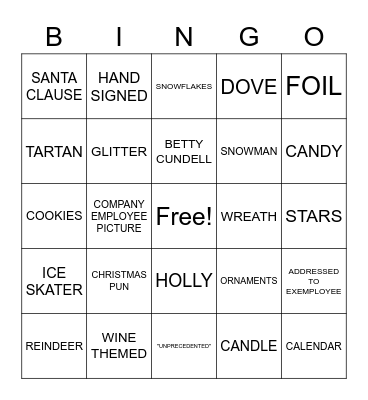 CHRISTMAS BINGO Card