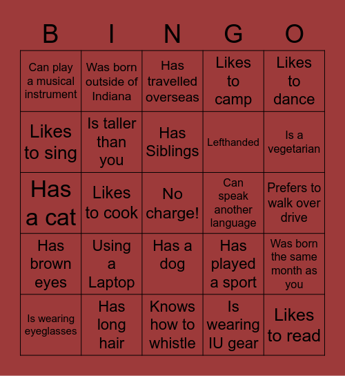 Find someone who  Bingo Card