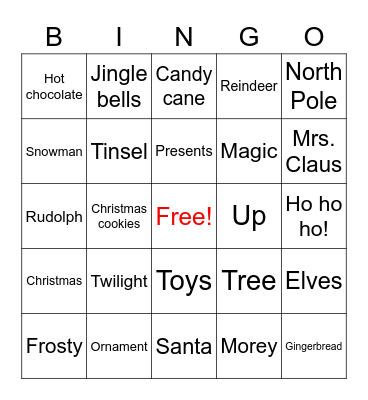 Christmas Bingo Card