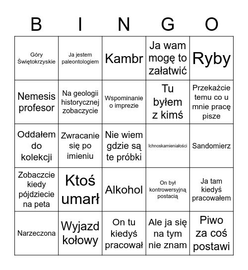 GeoReg bingo Card