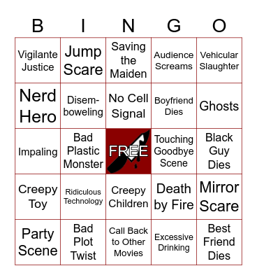 Horror bingo Card